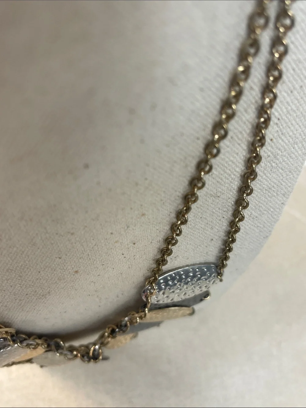 Hammered Multi-Tone Leaf Statement Necklace - Unbranded